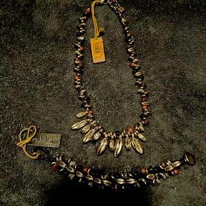 UNOde 50 Sterling & Purple Multi Bead  Necklace & Bracelet